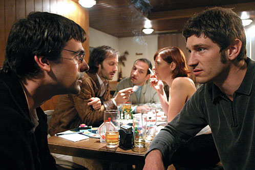 Christoph Theul, Michael Ostrowski, Michael Fuith, Sanine Friesz und Andreas Kiendl in "Kotsch" - ein Film von Helmut Kpping